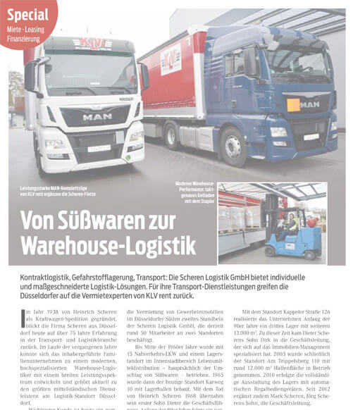 Scheren Logistic Pressemitteilung - Von Süßwaren zur Warehouse-Logistik